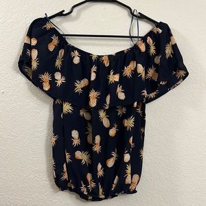 Large Pineapple Off-Shoulder Top